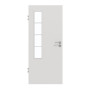 Frontansicht von GARANT Zimmertür 0160-60 Silver Grey CPL mit Lichtausschnitt LA-5 bandseitig Sprosse SP10