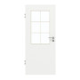 Frontansicht von GARANT Zimmertür D354-60 Designer White Resopal mit Lichtausschnitt LA-6 Sprosse SP4
