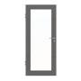 Frontansicht von HÖRMANN Innentür Groove 34 Staubgrau RAL 7037 Lack DesignLine mit Lichtausschnitt LA 27