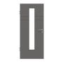 Frontansicht von HÖRMANN Innentür Groove 78 Staubgrau RAL 7037 Lack DesignLine mit Lichtausschnitt LA 24 mittig