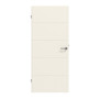 Frontansicht von Innentür-Set Linea 03 reverse Weißlack mit Zarge und Drücker