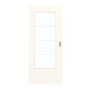 Frontansicht von GARANT Schiebetür 0105-60 Pearl White CePaL mit Lichtausschnitt LA-DIN Sprosse SP10