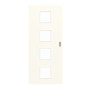 Frontansicht von GARANT Schiebetür 0105-60 Pearl White CePaL mit Lichtausschnitt LA-10