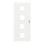 Frontansicht von GARANT Schiebetür D354-60 Designer White Resopal mit Lichtausschnitt LA-10