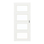 Frontansicht von GARANT Schiebetür D354-60 Designer White Resopal mit Lichtausschnitt LA-11