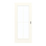 Frontansicht von GARANT Schiebetür 0105-60 Pearl White CePaL mit Lichtausschnitt LA-2 Sprosse SP0
