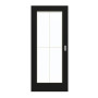 Frontansicht von GARANT Schiebetür 0901-60 Black Resopal mit Lichtausschnitt LA-2 Sprosse SP0