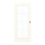 Frontansicht von GARANT Schiebetür 0105-60 Pearl White CePaL mit Lichtausschnitt LA-2 Sprosse SP1
