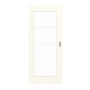 Frontansicht von GARANT Schiebetür 0105-60 Pearl White CePaL mit Lichtausschnitt LA-2 Sprosse SP10