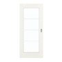 Frontansicht von GARANT Schiebetür Authentic Bianco CePaL mit Lichtausschnitt LA-2 Sprosse SP10