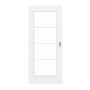 Frontansicht von GARANT Schiebetür D354-60 Designer White Resopal mit Lichtausschnitt LA-2 Sprosse SP10