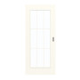 Frontansicht von GARANT Schiebetür 0105-60 Pearl White CePaL mit Lichtausschnitt LA-2 Sprosse SP2