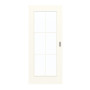 Frontansicht von GARANT Schiebetür 0105-60 Pearl White CePaL mit Lichtausschnitt LA-2 Sprosse SP4
