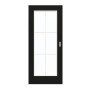 Frontansicht von GARANT Schiebetür 0901-60 Black Resopal mit Lichtausschnitt LA-2 Sprosse SP4
