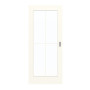 Frontansicht von GARANT Schiebetür 0105-60 Pearl White CePaL mit Lichtausschnitt LA-3 Sprosse SP0