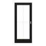Frontansicht von GARANT Schiebetür 0901-60 Black Resopal mit Lichtausschnitt LA-3 Sprosse SP0
