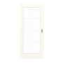 Frontansicht von GARANT Schiebetür 0105-60 Pearl White CePaL mit Lichtausschnitt LA-3 Sprosse SP1