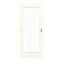 Frontansicht von GARANT Schiebetür 0105-60 Pearl White CePaL mit Lichtausschnitt LA-3 Sprosse SP2