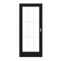 Frontansicht von GARANT Schiebetür 0901-60 Black Resopal mit Lichtausschnitt LA-3 Sprosse SP2