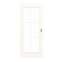 Frontansicht von GARANT Schiebetür 0105-60 Pearl White CePaL mit Lichtausschnitt LA-3 Sprosse SP4