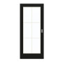 Frontansicht von GARANT Schiebetür 0901-60 Black Resopal mit Lichtausschnitt LA-3 Sprosse SP4