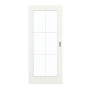 Frontansicht von GARANT Schiebetür Authentic Bianco CePaL mit Lichtausschnitt LA-3 Sprosse SP4