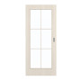 Frontansicht von GARANT Schiebetür Authentic Perl GCK08 mit Lichtausschnitt LA-3 Sprosse SP4