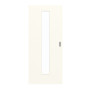 Frontansicht von GARANT Schiebetür 0105-60 Pearl White CePaL mit Lichtausschnitt LA-4 mittig