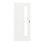 Frontansicht von GARANT Schiebetür D354-60 Designer White Resopal mit Lichtausschnitt LA-4 schlossseitig
