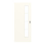 Frontansicht von GARANT Schiebetür 0105-60 Pearl White CePaL mit Lichtausschnitt LA-4 schlossseitig Sprosse SP10