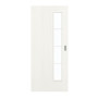 Frontansicht von GARANT Schiebetür Authentic Bianco CePaL mit Lichtausschnitt LA-4 schlossseitig Sprosse SP10