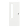 Frontansicht von GARANT Schiebetür D354-60 Designer White Resopal mit Lichtausschnitt LA-5 bandseitig