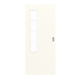 Frontansicht von GARANT Schiebetür 0105-60 Pearl White CePaL mit Lichtausschnitt LA-5 bandseitig Sprosse SP10