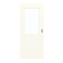 Frontansicht von GARANT Schiebetür 0105-60 Pearl White CePaL mit Lichtausschnitt LA-6