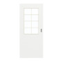 Frontansicht von GARANT Schiebetür D354-60 Designer White Resopal mit Lichtausschnitt LA-6 Sprosse SP1