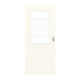 Frontansicht von GARANT Schiebetür 0105-60 Pearl White CePaL mit Lichtausschnitt LA-6 Sprosse SP10