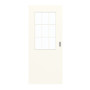 Frontansicht von GARANT Schiebetür 0105-60 Pearl White CePaL mit Lichtausschnitt LA-6 Sprosse SP2