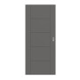 Frontansicht von HÖRMANN Schiebetür Groove 13 Staubgrau RAL 7037 Lack DesignLine
