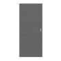 Frontansicht von HÖRMANN Schiebetür Groove 27 Staubgrau RAL 7037 Lack DesignLine