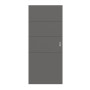 Frontansicht von HÖRMANN Schiebetür Groove 93 Staubgrau RAL 7037 Lack DesignLine