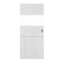 Frontansicht von HÖRMANN Schiebetür Pure 2 Eiche Weiß Duradecor DesignLine mit Lichtausschnitt quer mit Lisene Steel 79