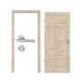 Komplettset-Ansicht von Innentür-Set Typ 6002-04N Kiefer Massivholz mit Zarge und Drücker - Radex