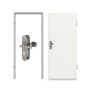 Komplettset-Ansicht von CLASSEN Wohnungseingangstür-Set Weiß RAL 9016 CPL 4.1 mit Stahl-Eckzarge und Beschlag