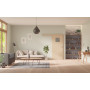 Front-Milieuansicht der vor der Wand laufenden GARANT Schiebetür Authentic Achat CePaL mit Lichtausschnitt LA-8