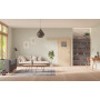 Front-Milieuansicht der vor der Wand laufenden GARANT Schiebetür Authentic Achat GCK08 mit Lichtausschnitt LA-9
