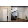 Linea 11 Weißlack Premium Schiebetür in der Wand laufend im Wohnbereich