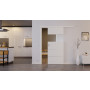 Front-Milieuansicht der vor der Wand laufenden Pure 2 quer Plain 80-7 ProLine Duradecor Verkehrsweiß RAL 9016 Schiebetür - Hörmann