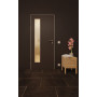 Front-Milieuansicht von GARANT Feuchtraumtür 10622-60 Ebony Resopal mit Lichtausschnitt LA-4 bandseitig