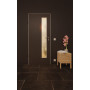 Front-Milieuansicht von GARANT Feuchtraumtür 10622-60 Ebony Resopal mit Lichtausschnitt LA-4 schlossseitig