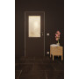 Front-Milieuansicht von GARANT Feuchtraumtür 10622-60 Ebony Resopal mit Lichtausschnitt LA-6